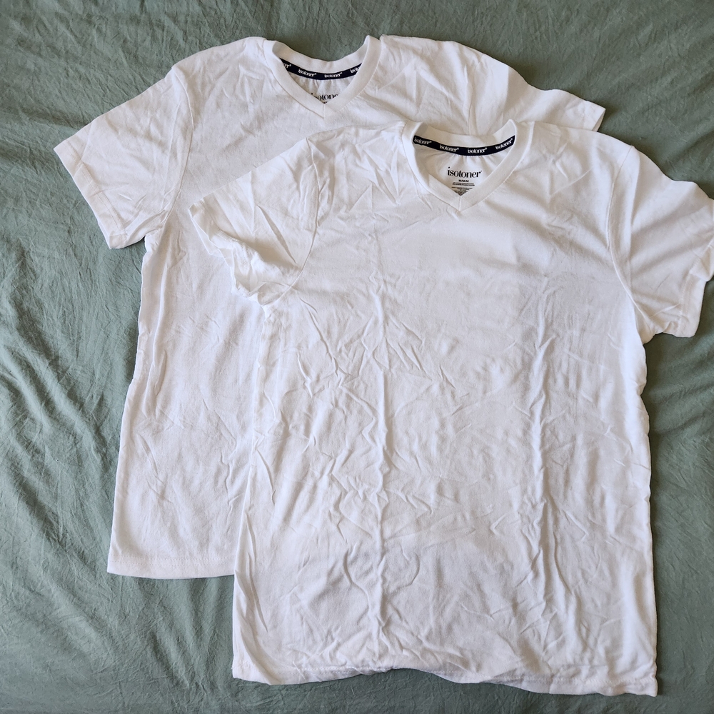 Isotoner Men's White T-Shirt - 2 Pack